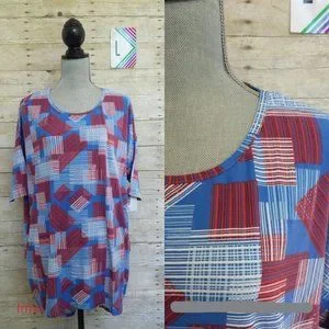 Blouse LuLaRoe Irma – Taille S – Fond Noir Multicolore – Neuve Avec étiquettes
